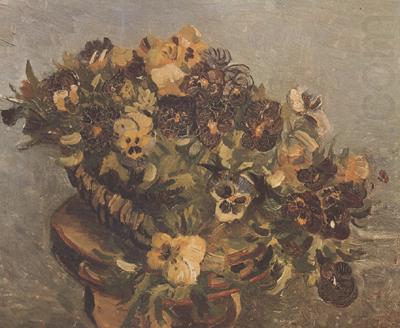 Tambouring with Pansies (nn04), Vincent Van Gogh